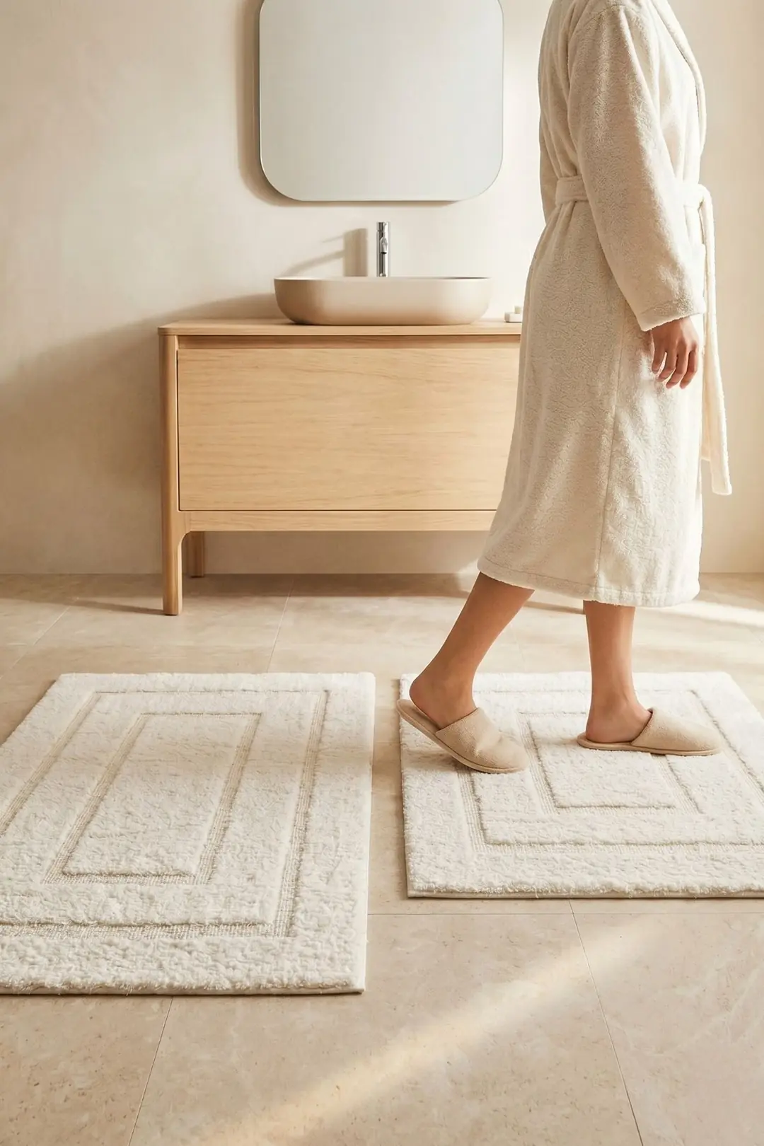 Cotton Collection 2'li Klozet Takımı Trend Krem 60x100+50x60