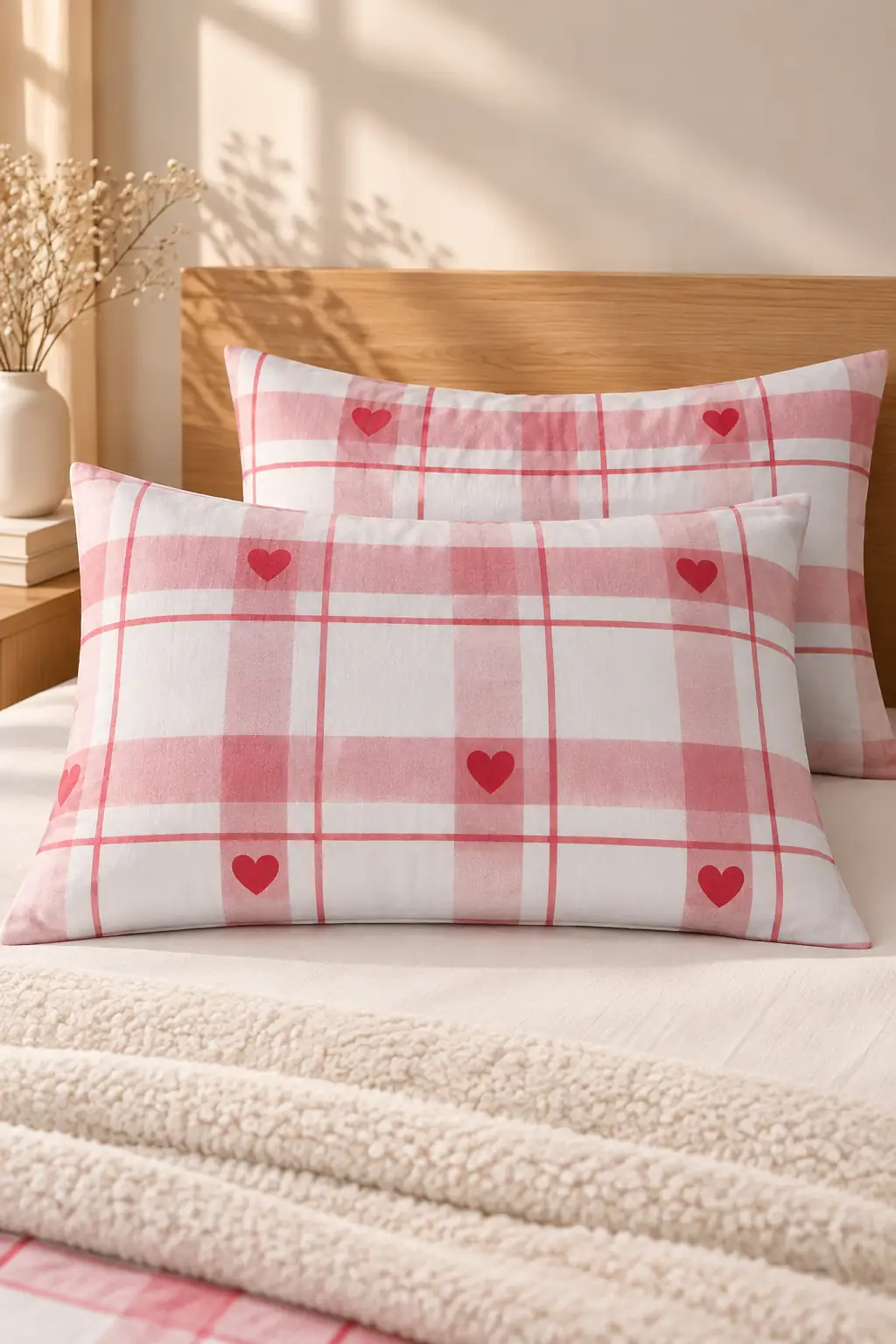 Cotton Collection Kışlık Pazen 2'li Yastık Kılıfı Candy