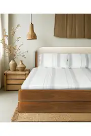 Cotton Collection Tek Kişilik Çizgili Çarşaf Seti Mistray 1