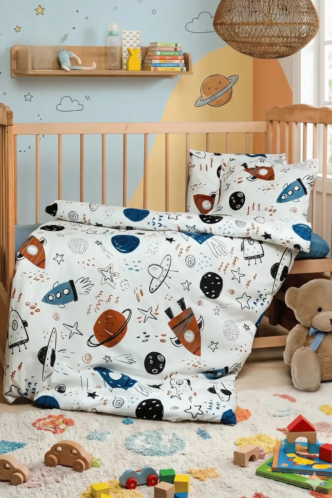 Cotton Collection %100 Pamuk Bebek Nevresim Takımı Space