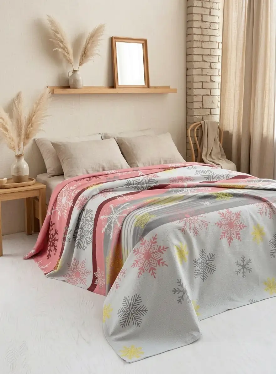 Cotton Collection Çift Kişilik Pike Red Winter