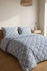 Cotton Collection Ranforce Çift Kişilik Nevresim Seti Ritm Mavi 3