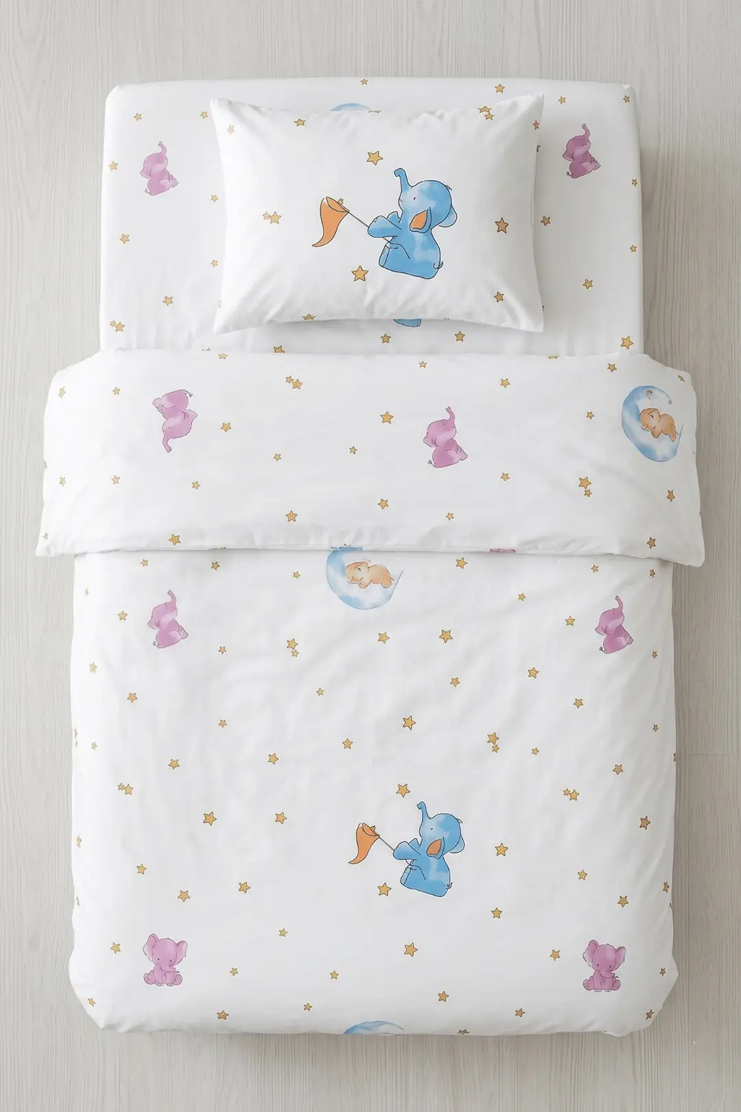 Cotton Collection Ranforce Bebe Çarşaf Yastık Kılıfı Little Baby 3