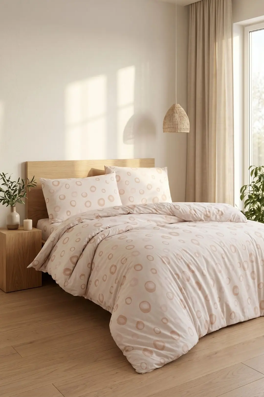 Cotton Collection Ranforce Tek Kişilik Nevresim Takımı Nude Sandy