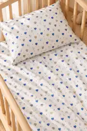 Cotton Collection %100 Pamuk Ranforce Bebek Çarşaf Seti Kalp 2