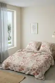 Cotton Collection Çift Kişilik Lastikli Çarşaflı Nevresim Takımı Lilyum 1