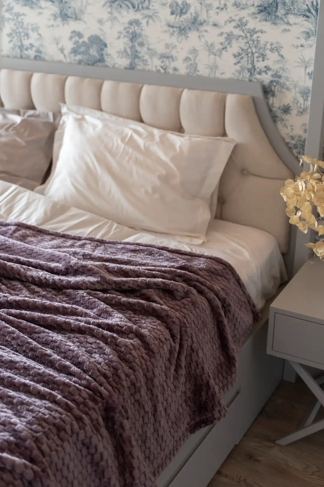 La Notte Soft Elegant Çift Kişilik Battaniye Mürdüm