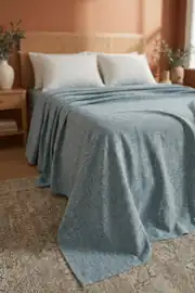 Cotton Collection Linen Çift Kişilik Pike Petrol 210x230 cm 2