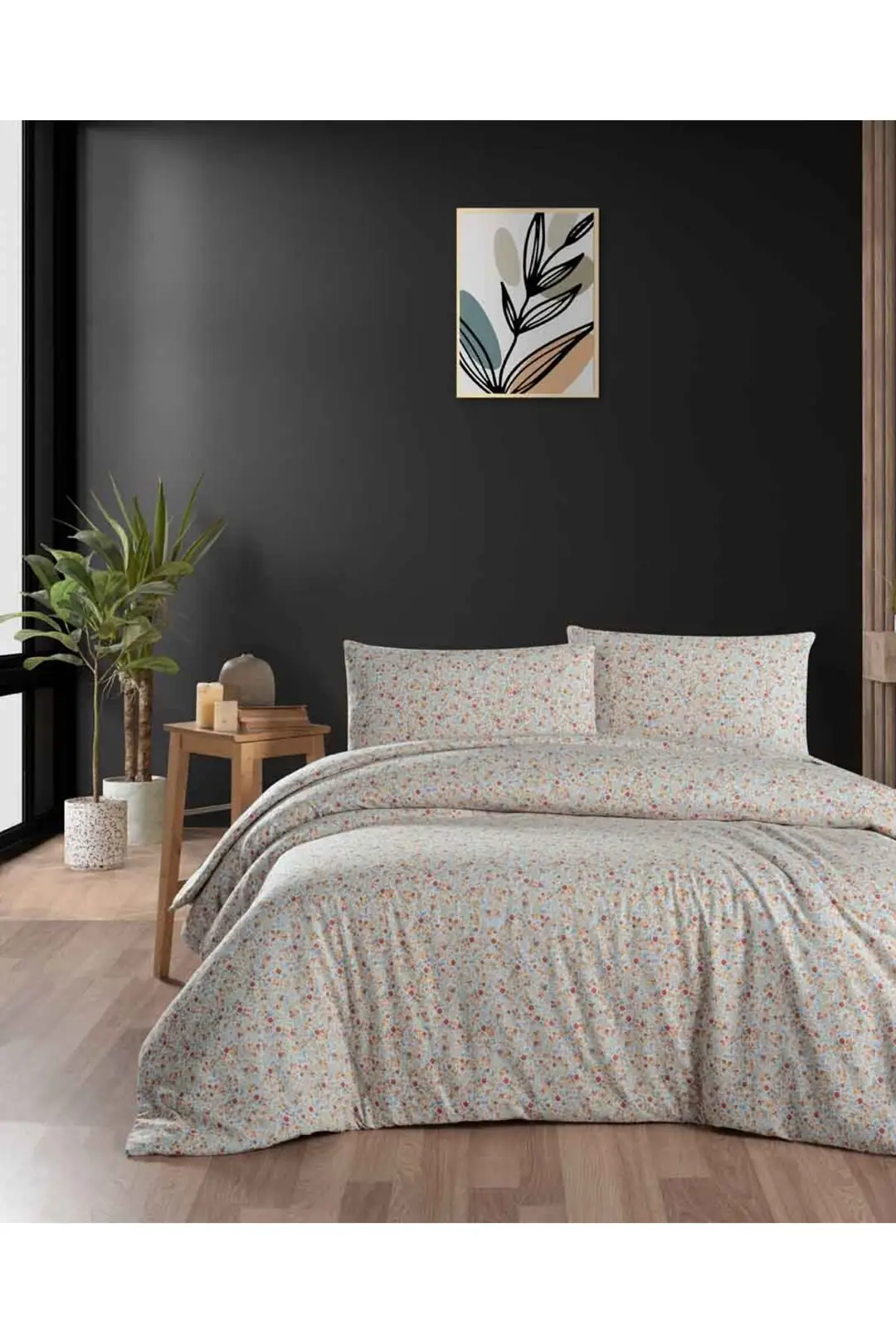 Cotton Collection Flanel R Çift Kişilik Nevresim Takımı Gonca Turuncu