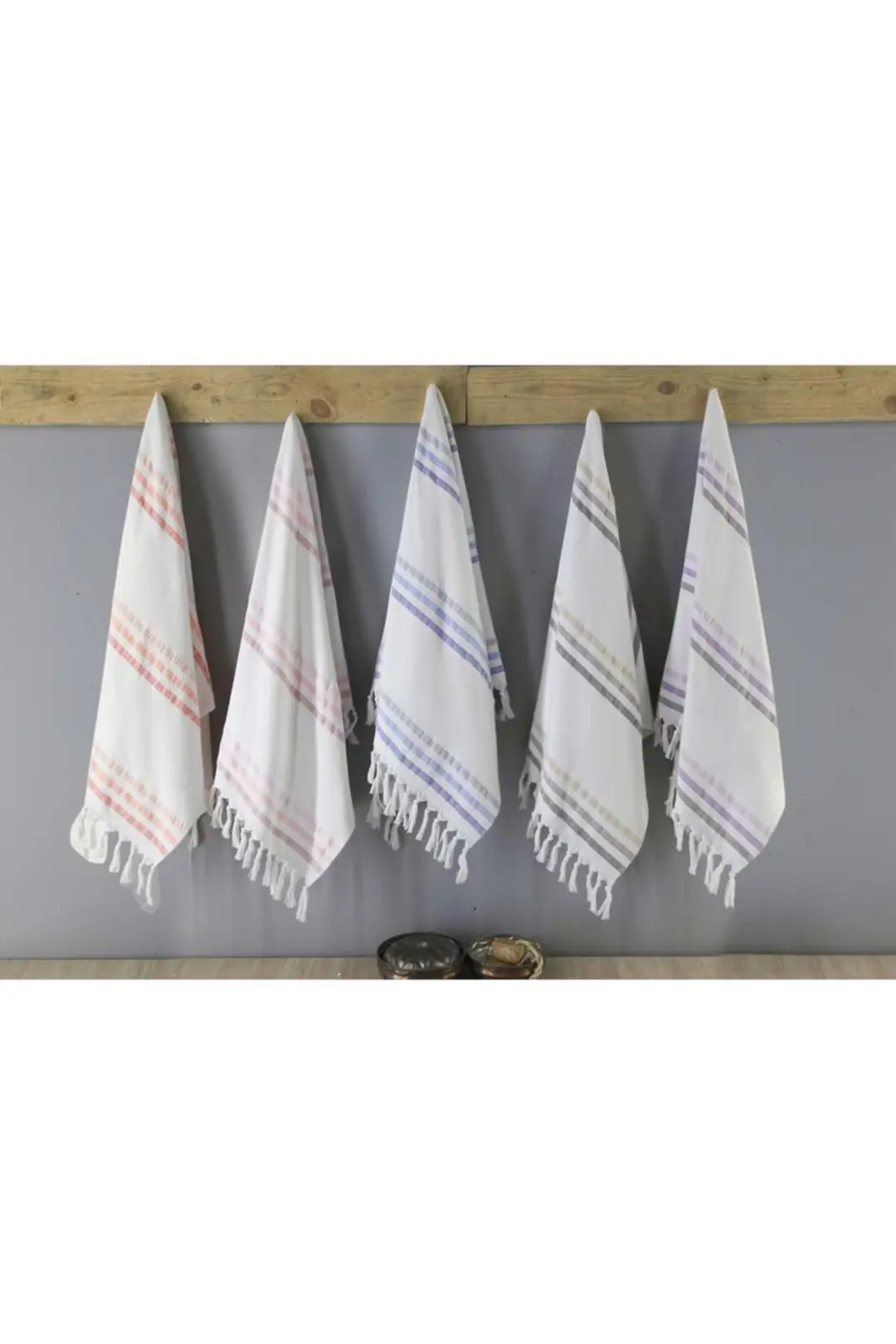 Cotton Collection Bukle Peştamal Havlu Çizgili Saçaklı Byz-pem
