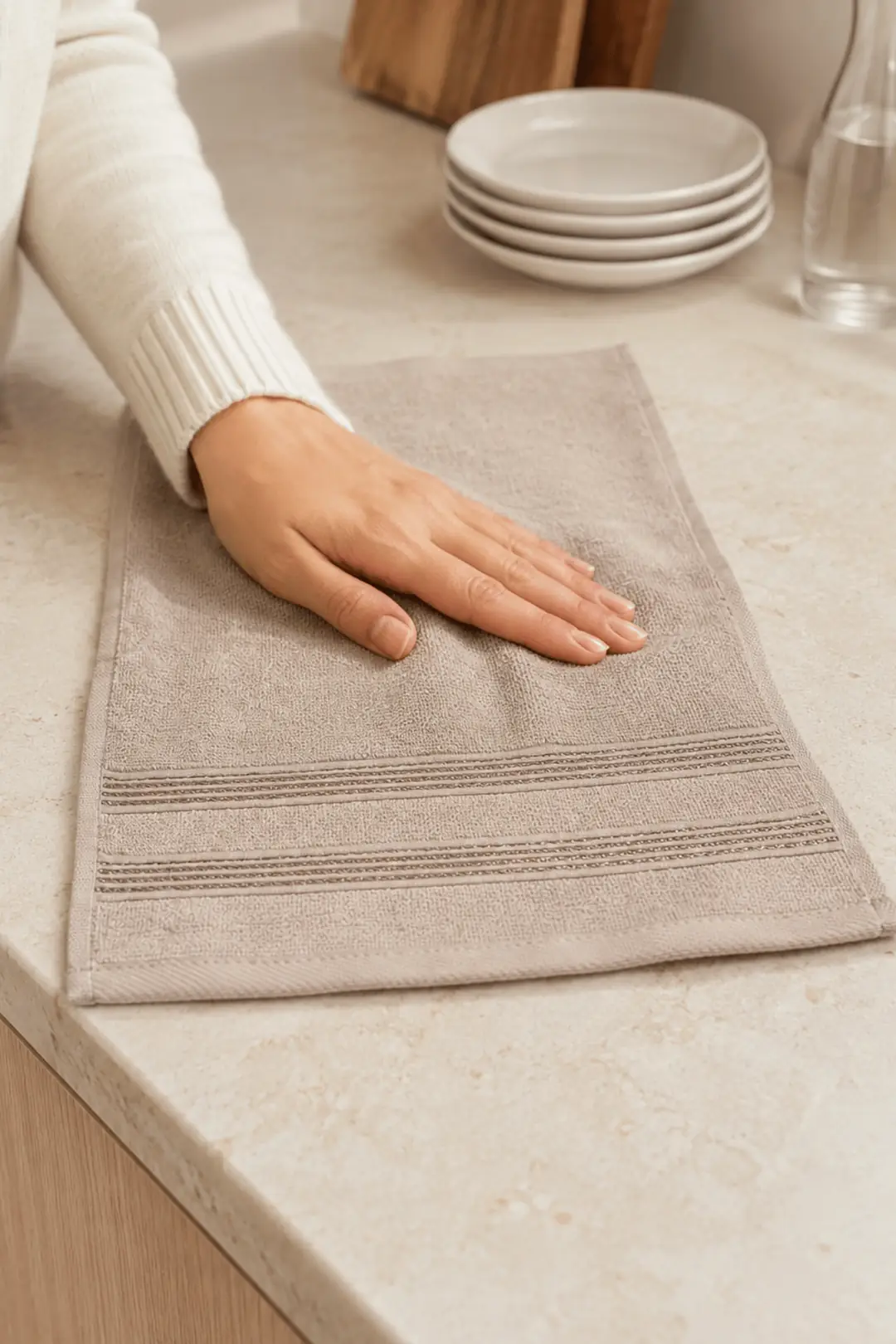 Cotton Collection Mutfak Havlusu Koyu Bej 30x50 cm 4