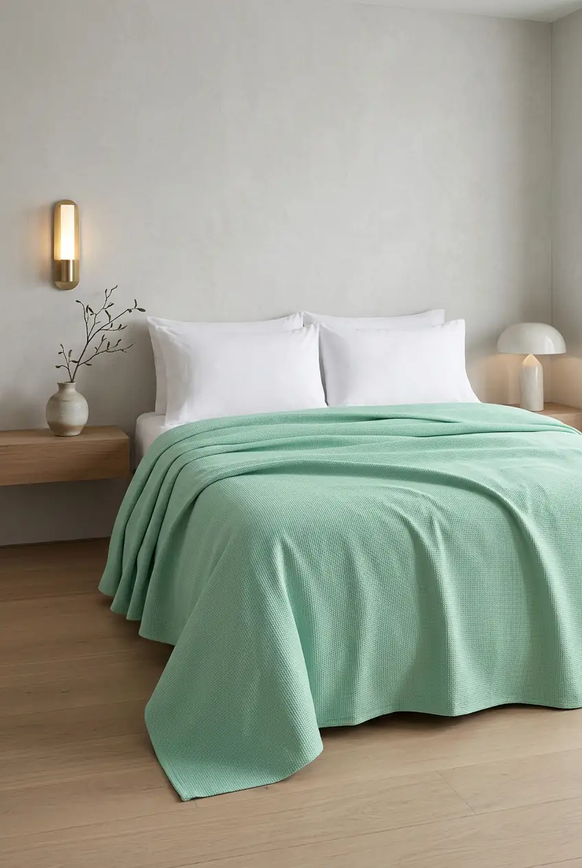 Cotton Collection Pike Çift Kişilik Pike Yeşil 4