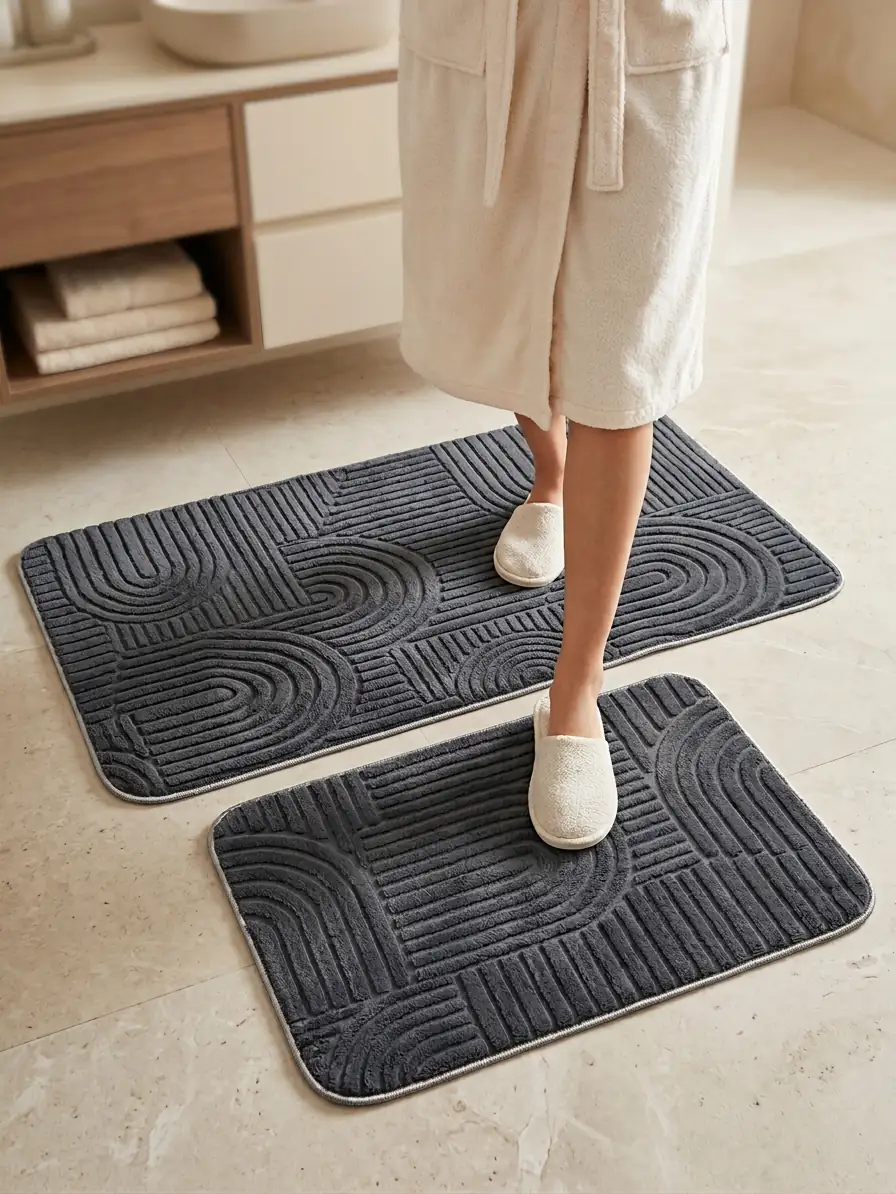 Cotton Collection Welsoft 2'li Klozet Takımı Antrasit 60x100+50x60 cm