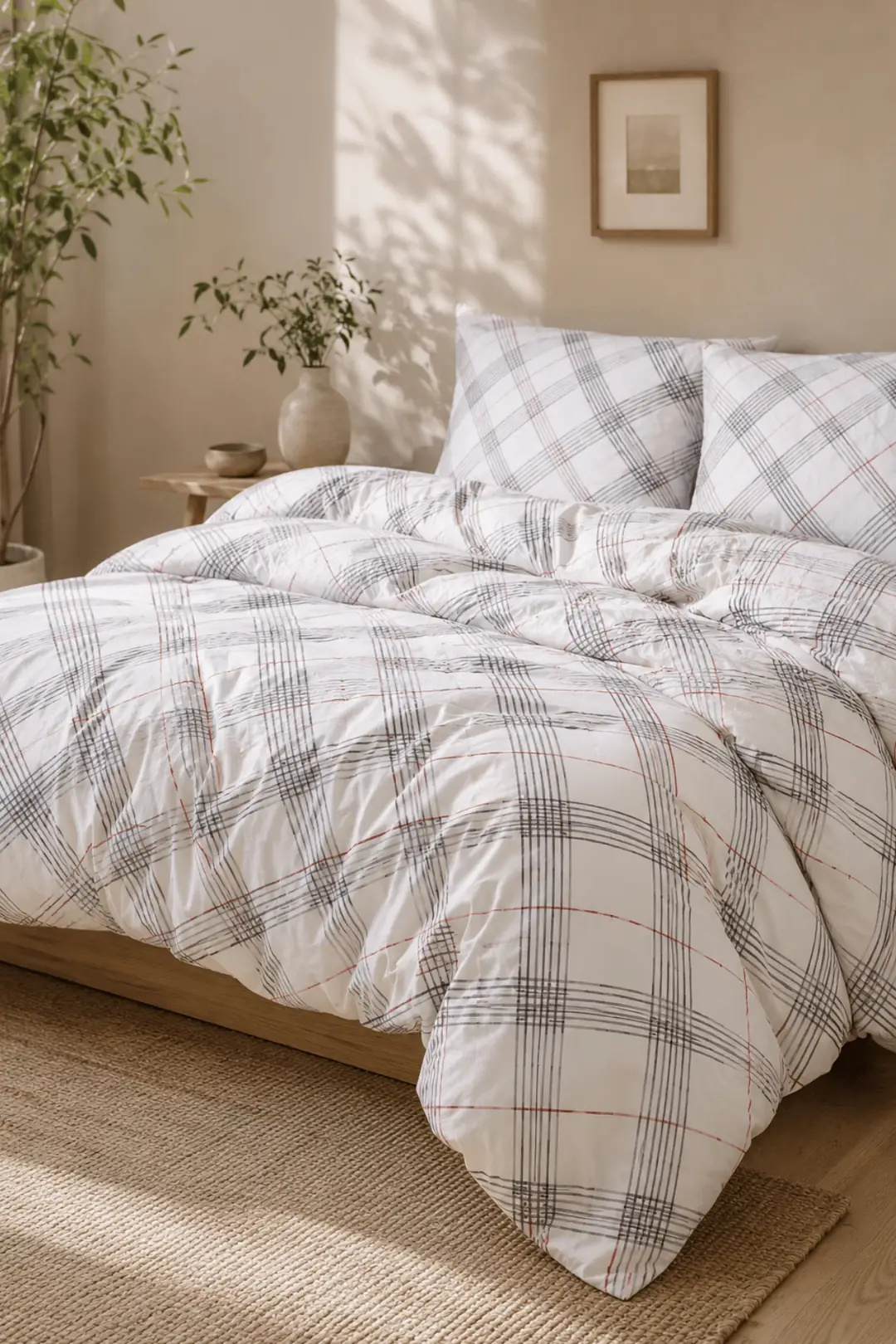 Cotton Collection Ranforce Çift Kişilik Nevresim Seti Grey Red