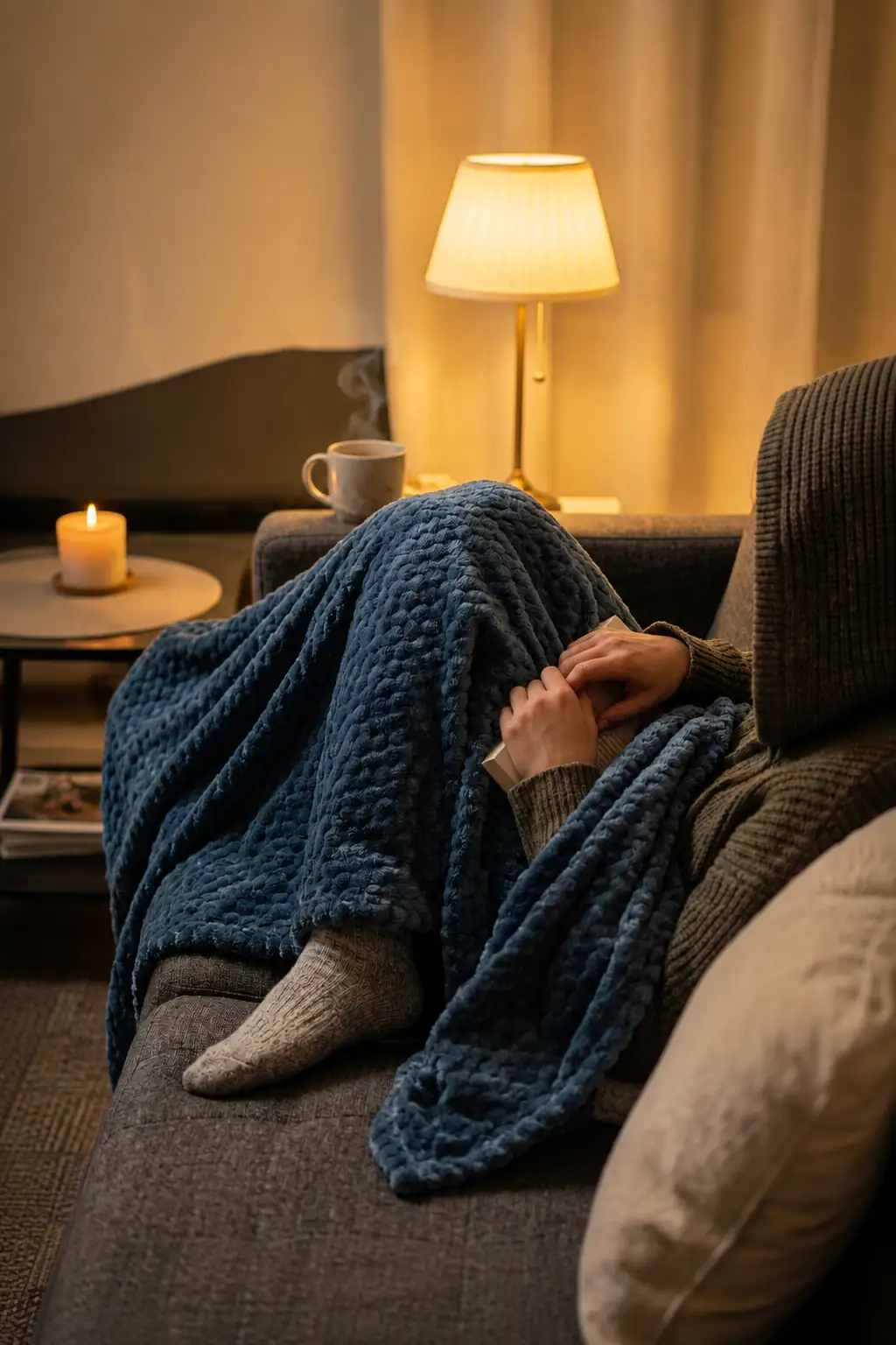 La Notte Soft Elegant Tek Kişilik Battaniye Koyu Mavi 4