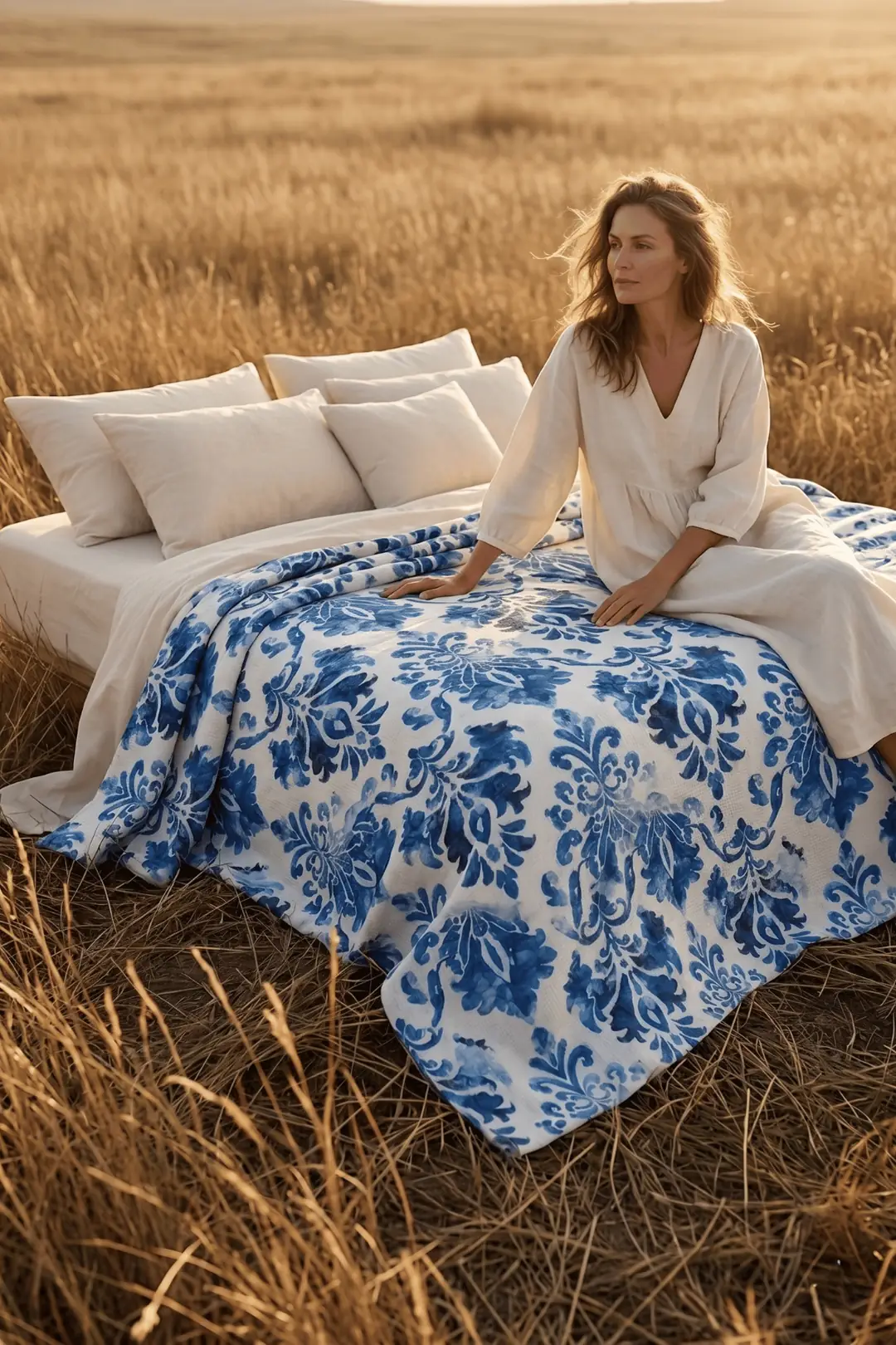 Cotton Collection Tek Kişilik Pike Akdeniz