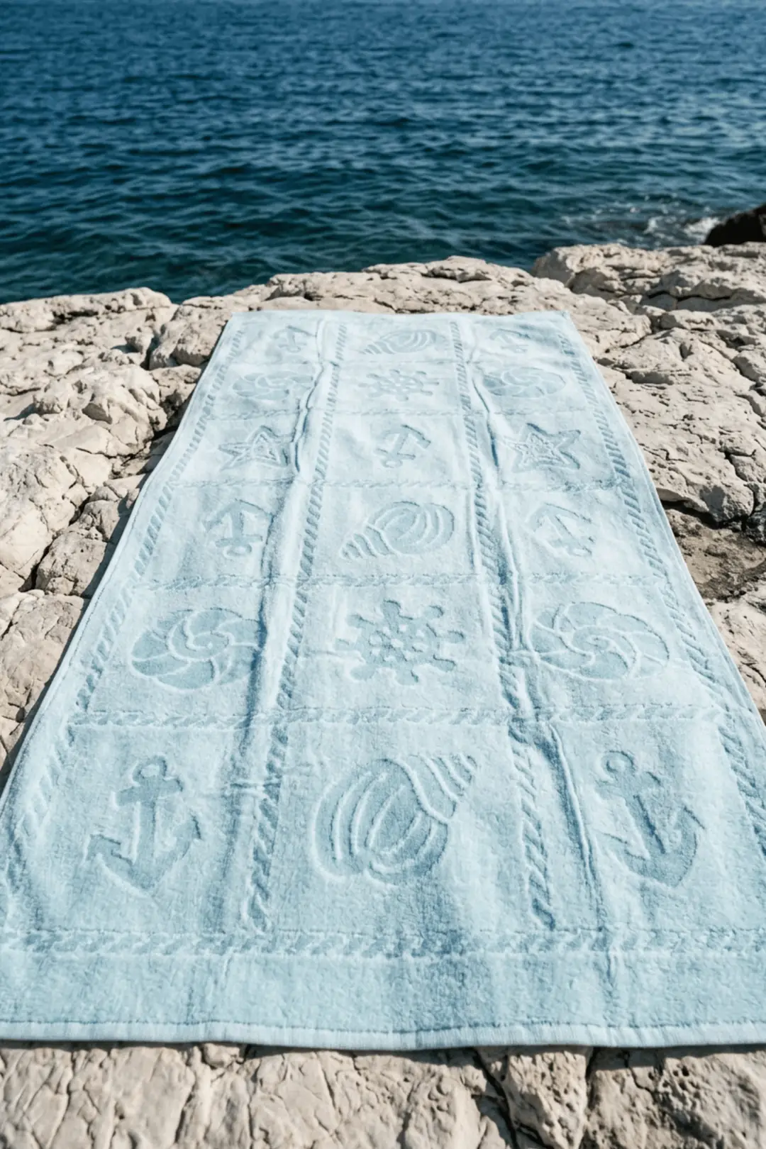 La Notte Summer Anchor %100 Pamuk Plaj Havlusu Açık Mavi 70x140 10