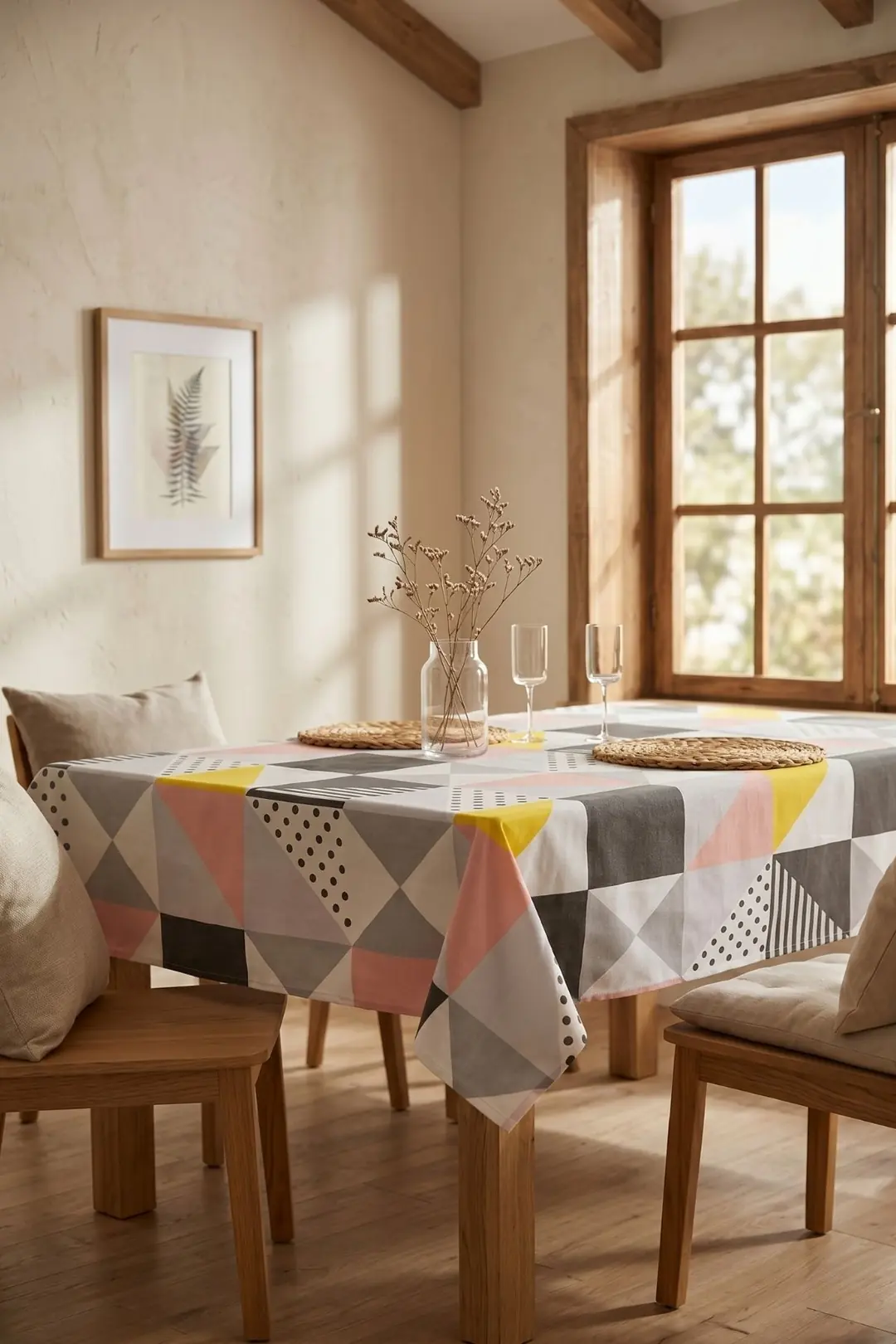 Cotton Collection Döşemelik Masa Örtüsü Checkers 145x210 1