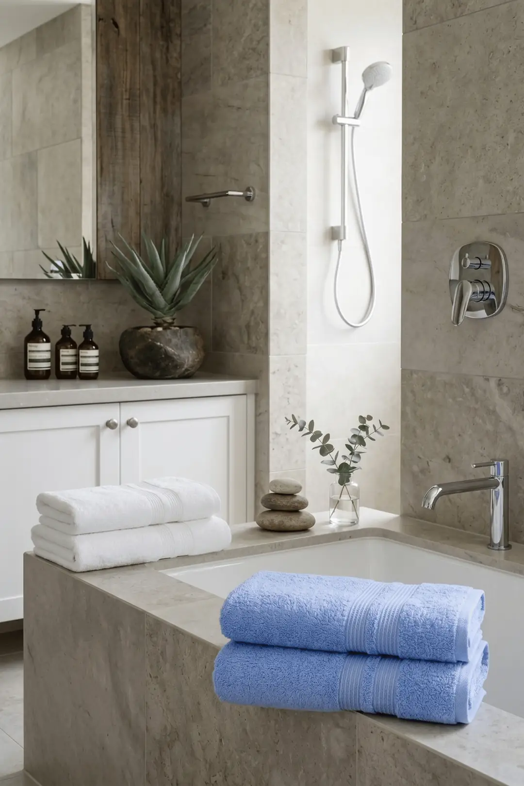 Cotton Collection Banyo Havlusu Mavi 3