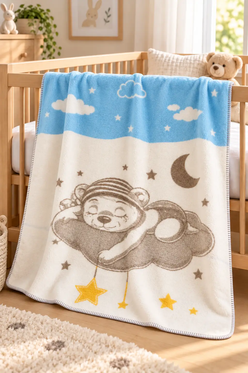 Cotton Collection Bebek Battaniye Mavi