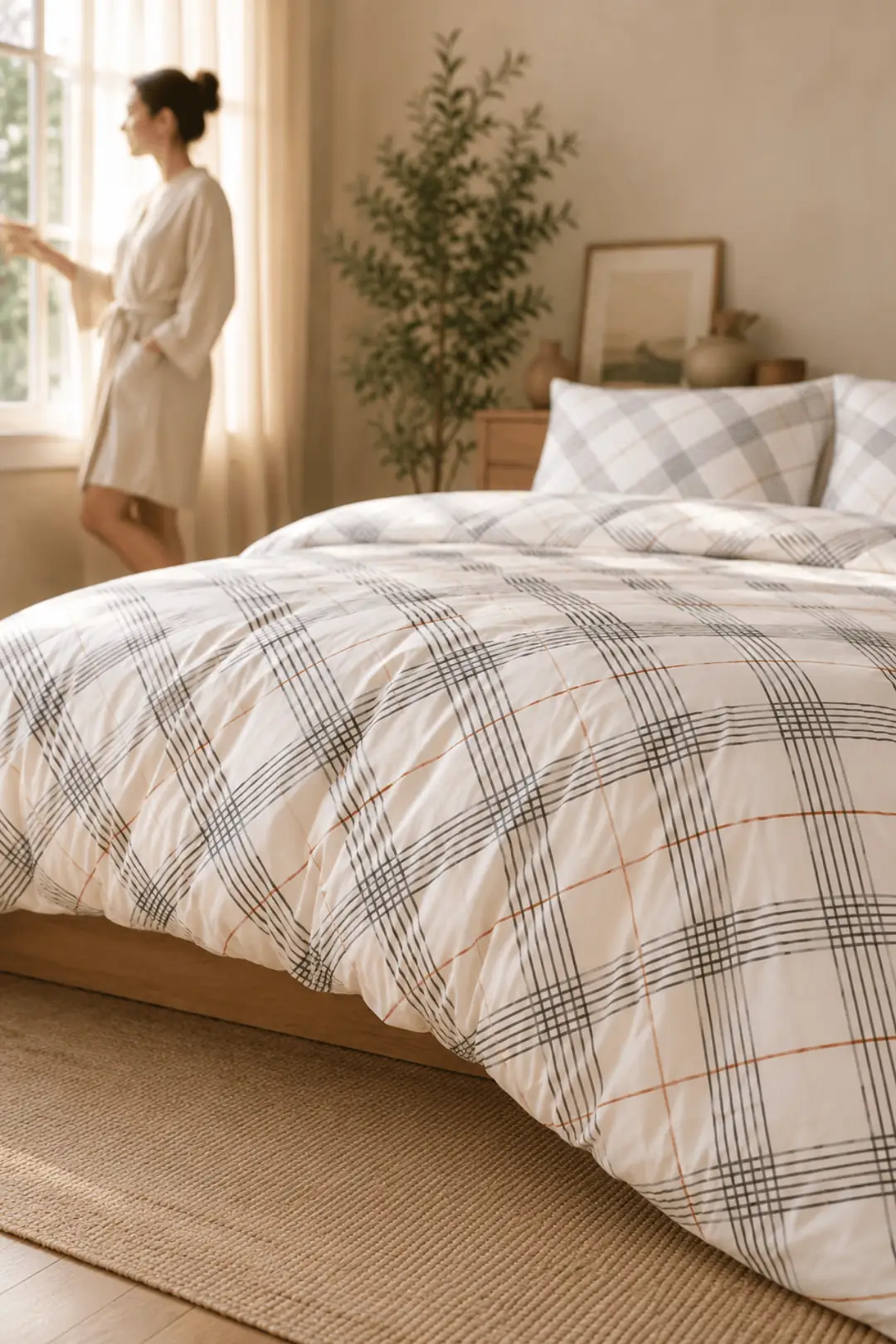 Cotton Collection Ranforce Çift Kişilik Nevresim Seti Grey Red 6