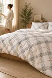 Cotton Collection Ranforce Çift Kişilik Nevresim Seti Grey Red 6