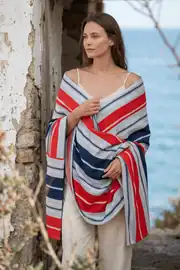 La Notte Marin Stripe Tek Kişilik 3 Parça Pike Takımı 160x230 + 100x200 + 50x70 cm 2