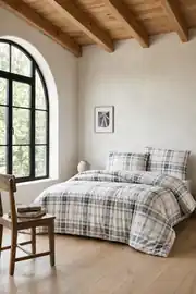 Cotton Collection Flanel Çift Kişilik Nevresim Takımı Gray Natur 1