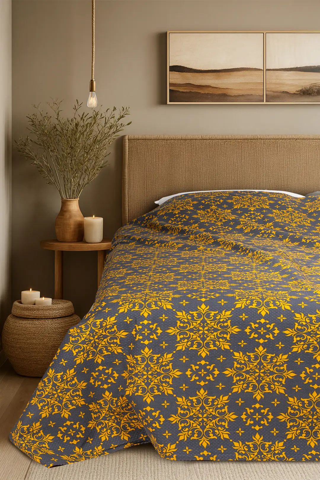Cotton Collection  Çift Kişilik Yatak Örtüsü Aurum 5