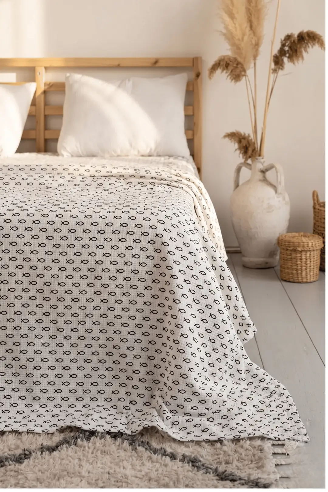 Cotton Collection Tek Kişilik Pike Balık 4