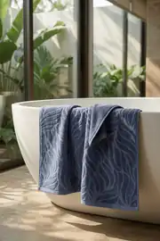 La Notte Flora Queen Kadife Banyo Havlusu İndigo 70x150 cm 6