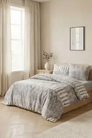 Cotton Collection Flanel Tek Kişilik Nevresim Takımı Stone 1