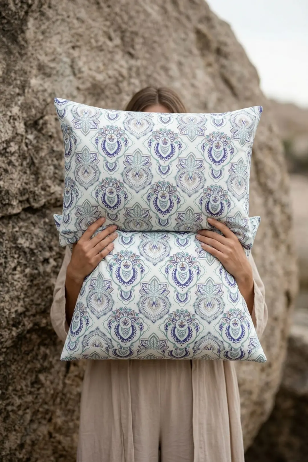 Cotton Collection Ranforce 2'li Yastık Kılıfı Maıra Mavi 4