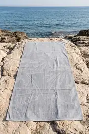 La Notte Summer Palmiye Kadife Plaj Havlusu Gri 70x140 cm 3