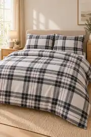 Cotton Collection Flanel Çift Kişilik Nevresim Seti Light Grey 2