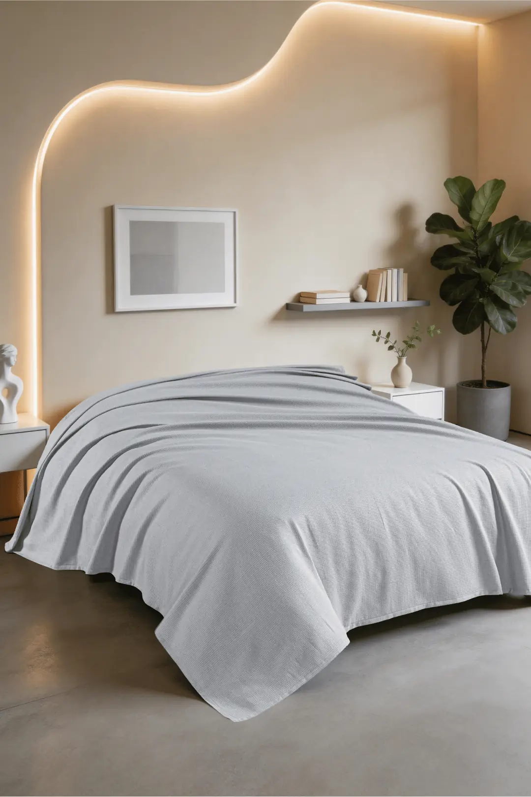 Cotton Collection Tek Kişilik Pike Gri 150x220 cm