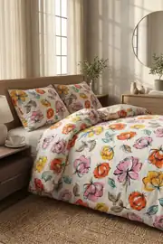 Cotton Collection Ranforce Nevresim Çift Kişilik Takımı Çiçek Bahçesi 2