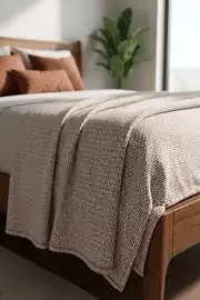 Cotton Collection Dash Tek Kişilik Pike Kahve 160x230 cm 4