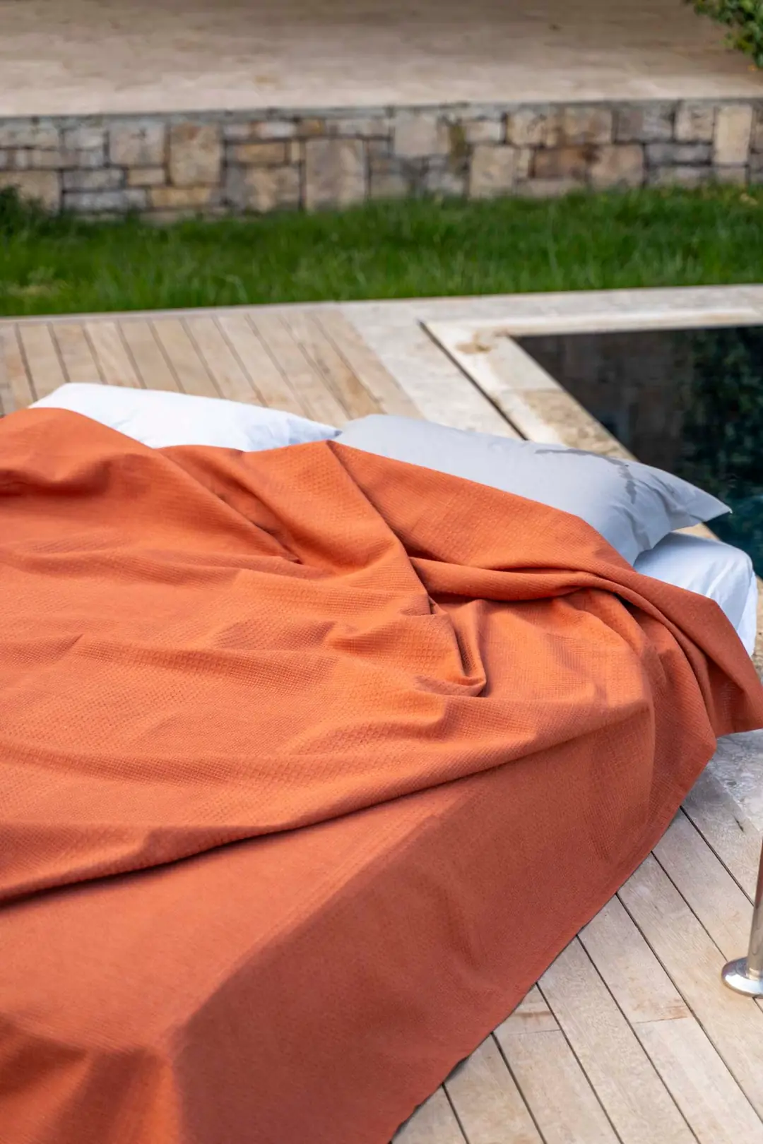 Cotton Collection Çift Kişilik Yatak Örtüsü Kiremit 6