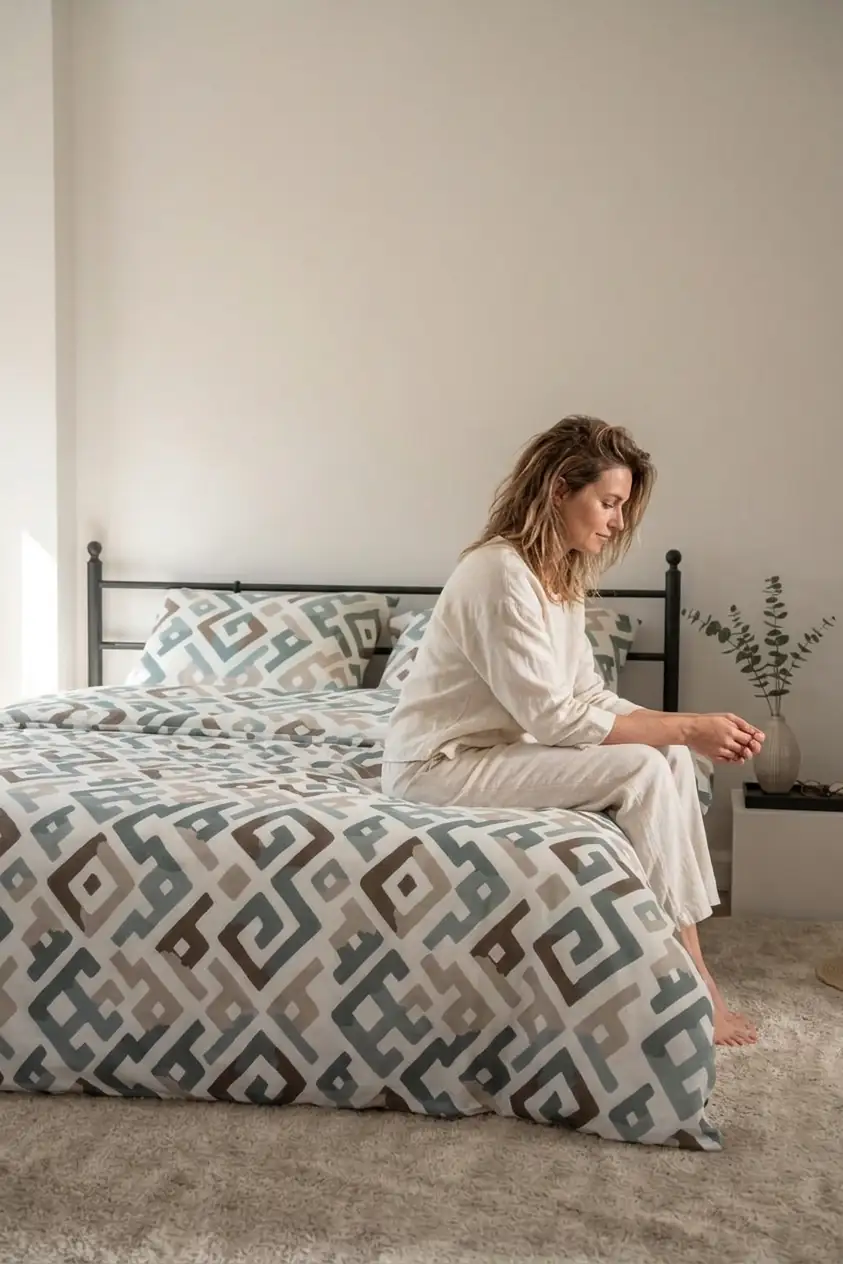 Cotton Collection Kışlık Pazen Tek Kişilik Nevresim Seti Geo Harmony 5