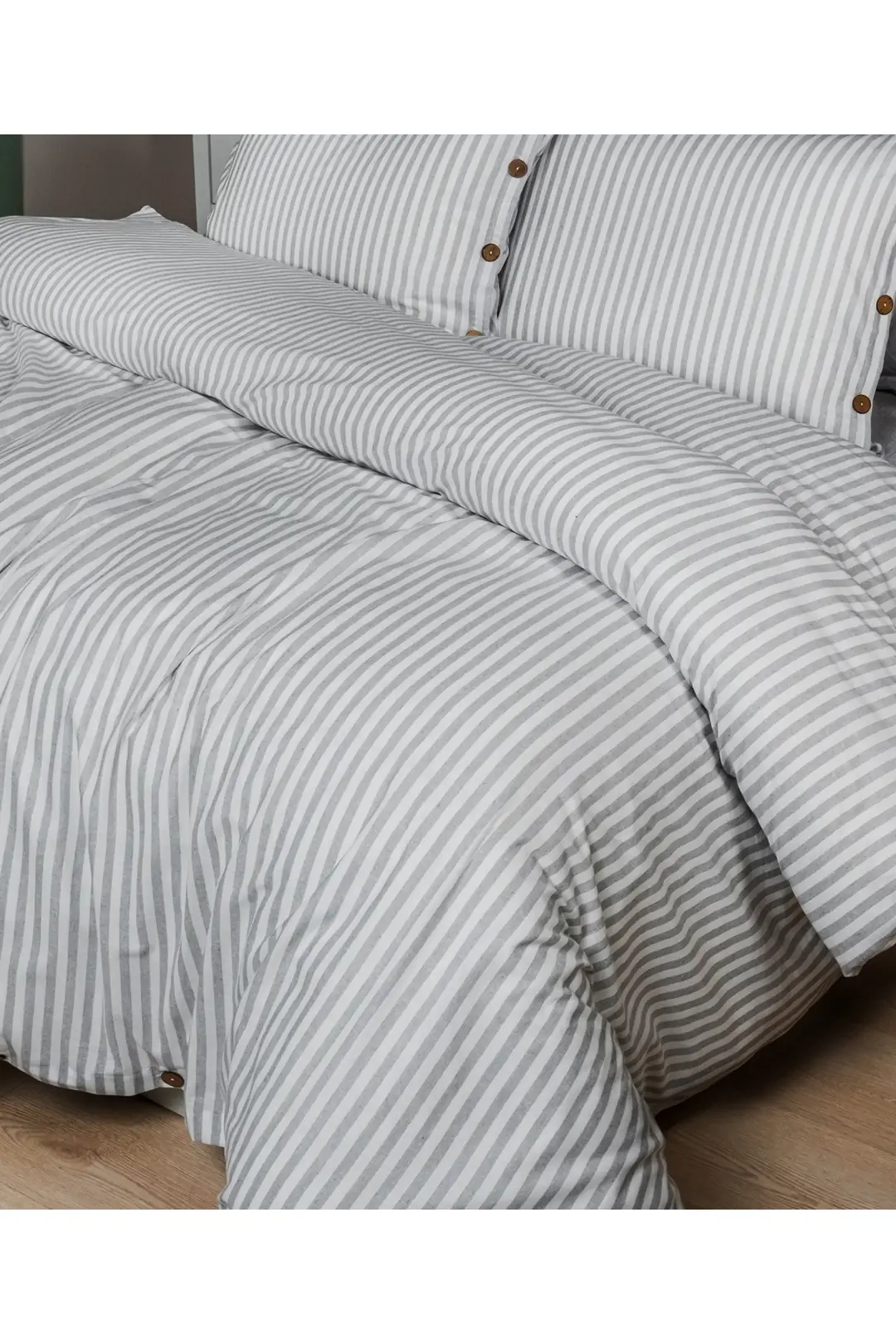 Cotton Collection Çift Kişilik Çizgili Nevresim Seti Reveboheme 6