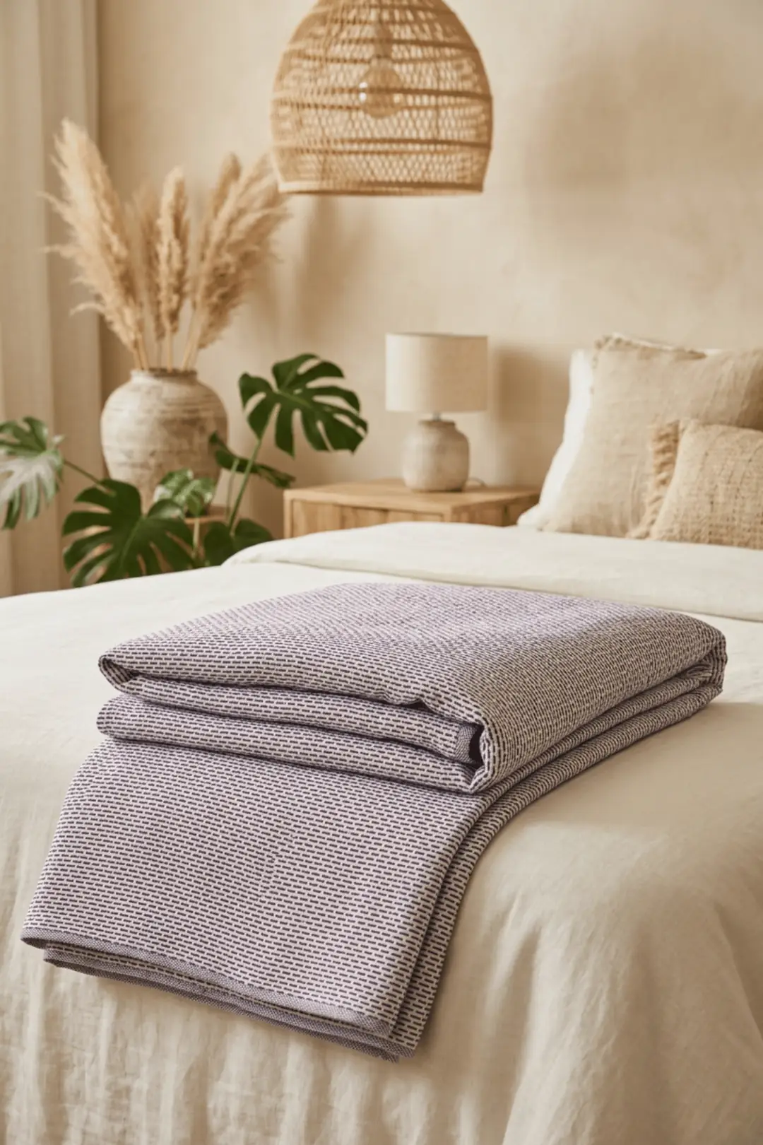 Cotton Collection Dash Çift Kişilik Pike Mor 210x230 cm 3