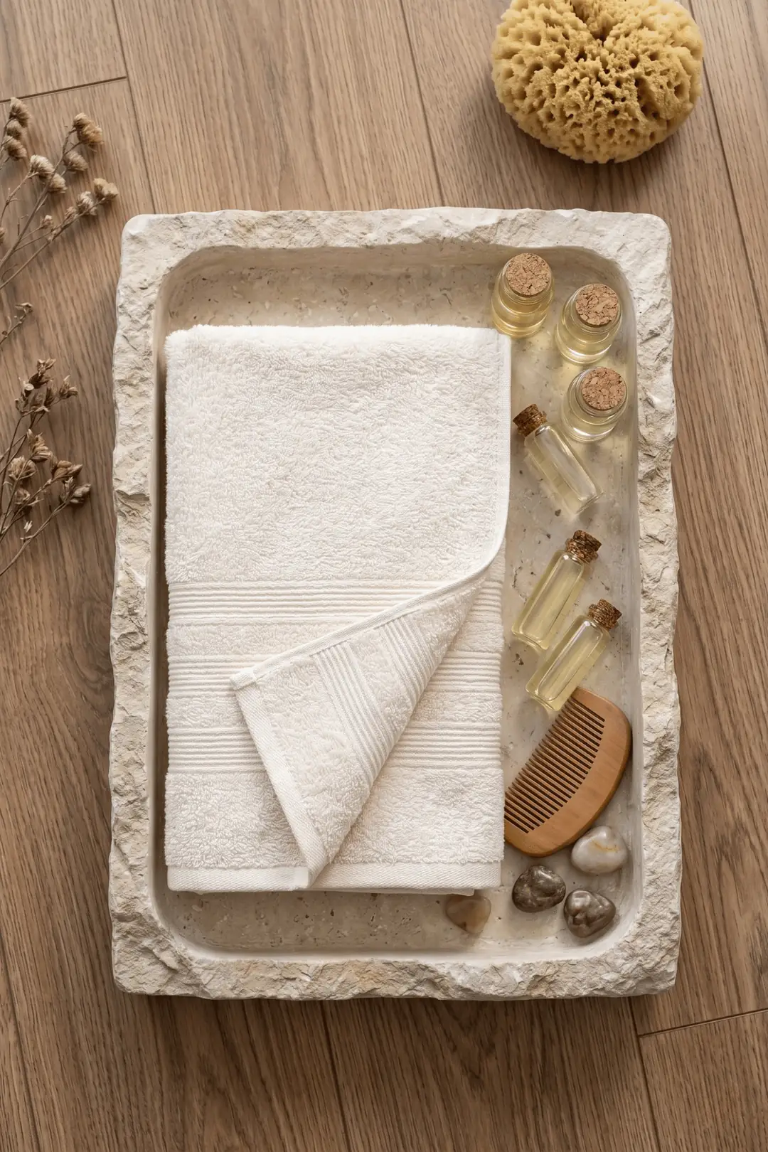 Cotton Collection Banyo Havlusu Krem