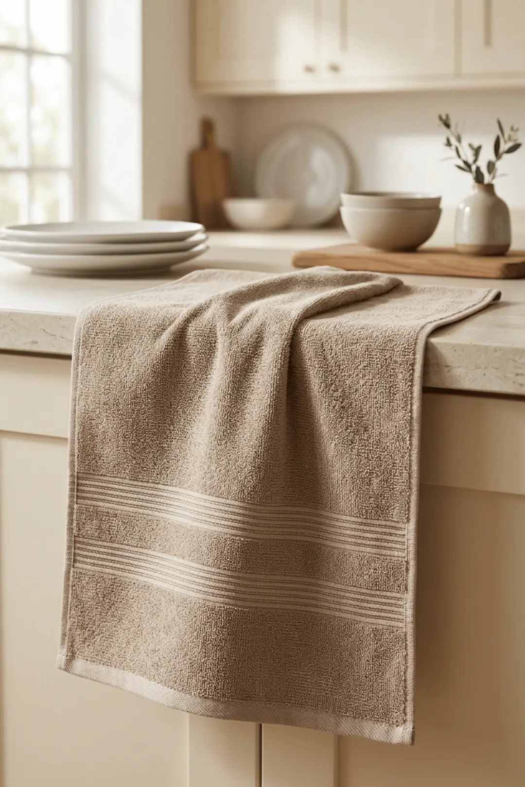 Cotton Collection Mutfak Havlusu Koyu Bej 30x50 cm