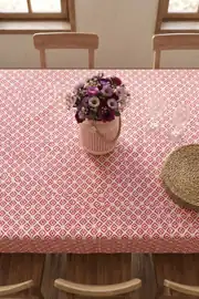 Cotton Collection Döşemelik Masa Örtüsü Lily Kırmızı 160x200 2
