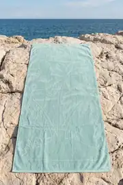 La Notte Summer Palmiye Kadife Plaj Havlusu Yeşil 70x140 cm 1
