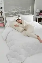 Cotton Collection Microfiber Çift Kişilik Silikon Yorgan Beyaz 1