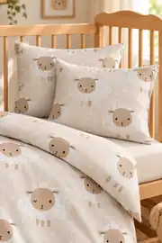 Cotton Collection %100 Pamuk Ranforce Bebek Nevresim Takımı Little Sheeps 2