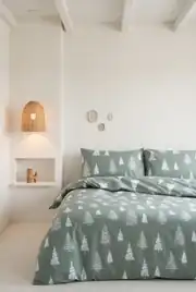 Cotton Collection Kışlık Pazen Çift Kişilik Nevresim Seti Evergreen 2
