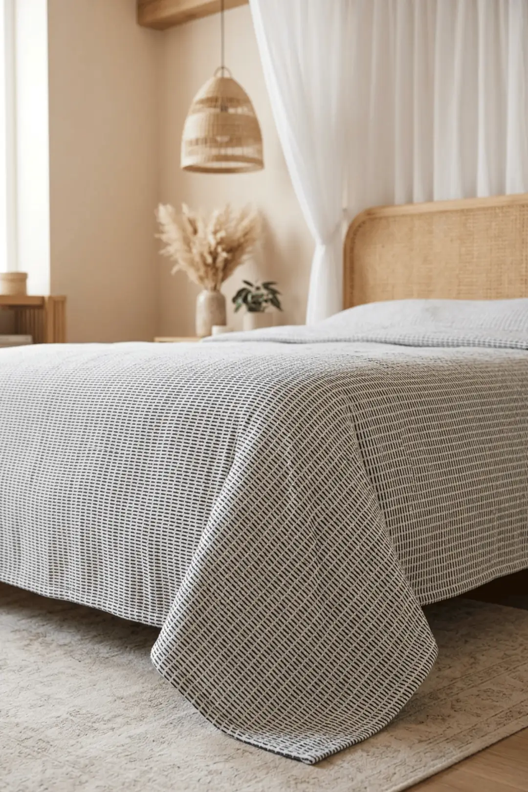 Cotton Collection Dash Çift Kişilik Pike Mavi 210x230 cm 2